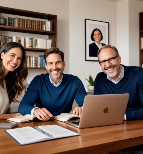 Happy family talking to a lawyer online through Mylawyer360.com Family platform for legal advice